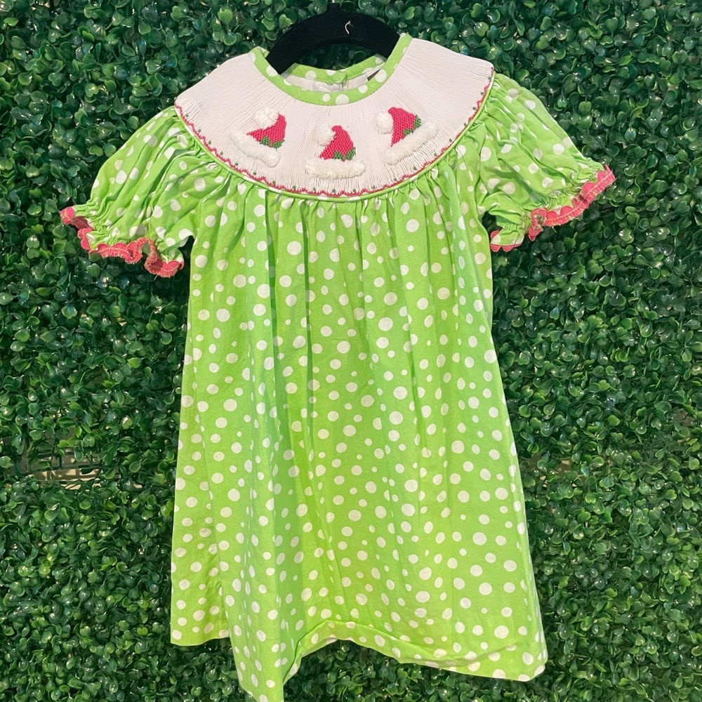 Banana split smocked Christmas dress